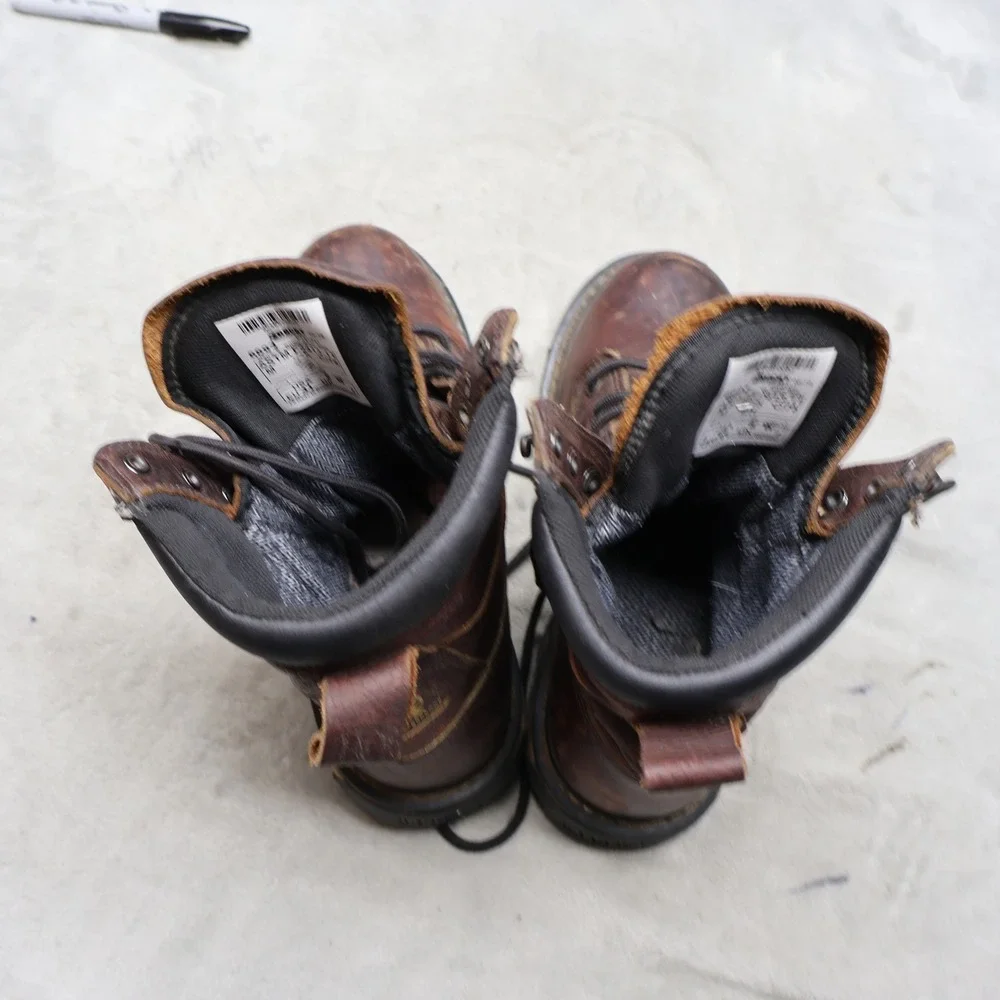 Rocky Men 8W Work Boots Brown Leather Ironclad Steel Toe Lace Up Waterproof 6693